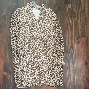 Karlie Animal Print Dress with Gold Accents
